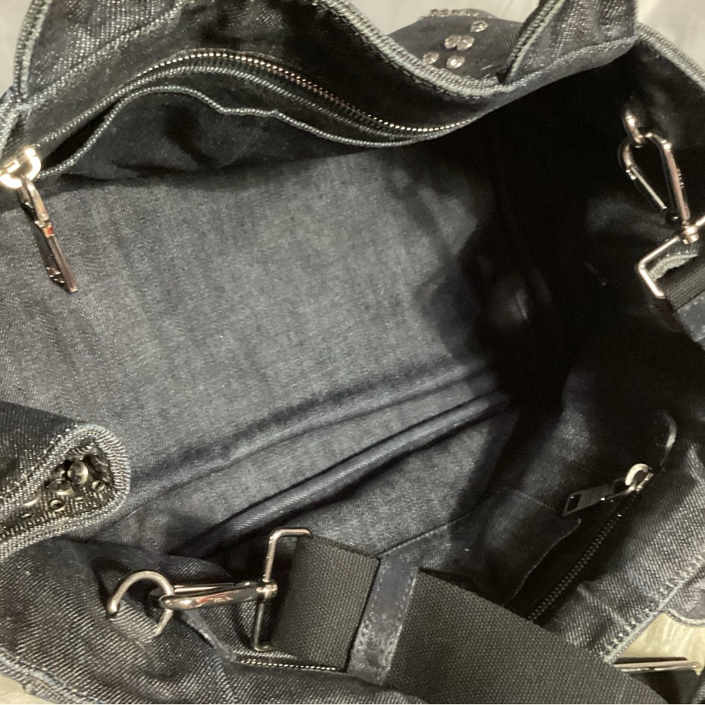 SOLD………Prada Canapa Studded Grommet Embellished Denim Tote w/ Long Strap RARE - Picture 15 of 16